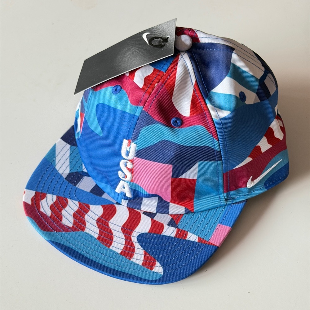 NWT Nike Adult Unisex USA Skateboard Olympic Blue and Red Patterned Hat - Picture 5 of 5